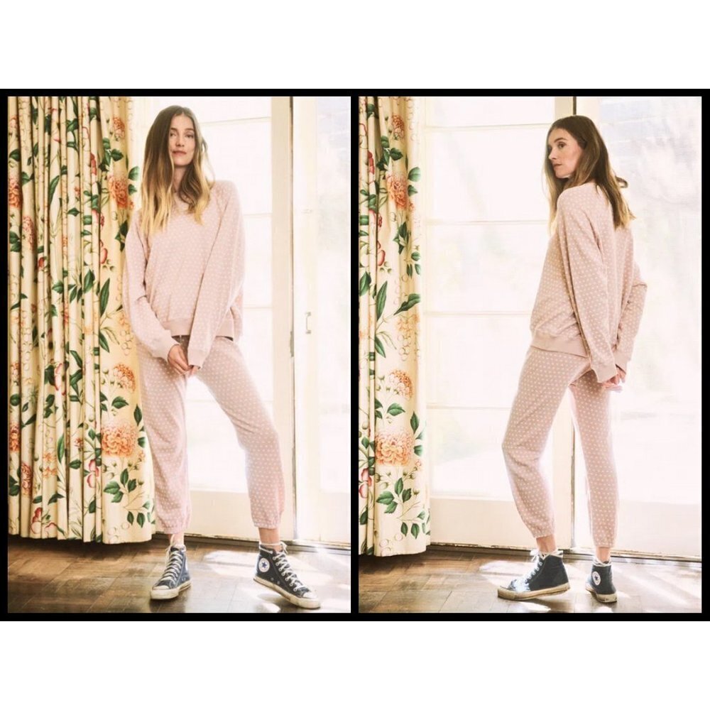 💕THE GREAT💕 Slouch Sweatshirt + Stadium SweatPants Carnation Daisy Print M NWT